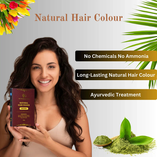 NATURAL BROWN HAIR COLOUR ( NO AMMONIA, PREMIUM QUALITY, LASTS 3-4 WEEKS)