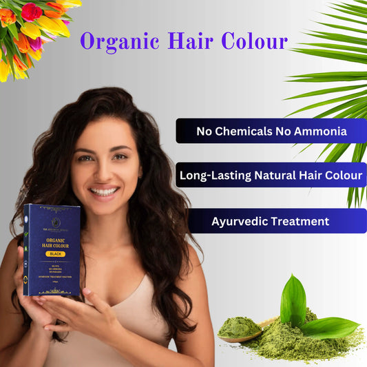 ORGANIC BLACK HAIR COLOUR (HENNA BASED, PREMIUM QUALITY, NO PPD, NO AMMONIA, LASTS 3-4 WEEKS)