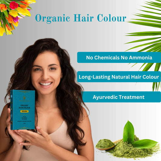 ORGANIC BROWN HAIR COLOUR ( NO AMMONIA, NO PPD, PREMIUM QUALITY, LASTS 3-4 WEEKS)